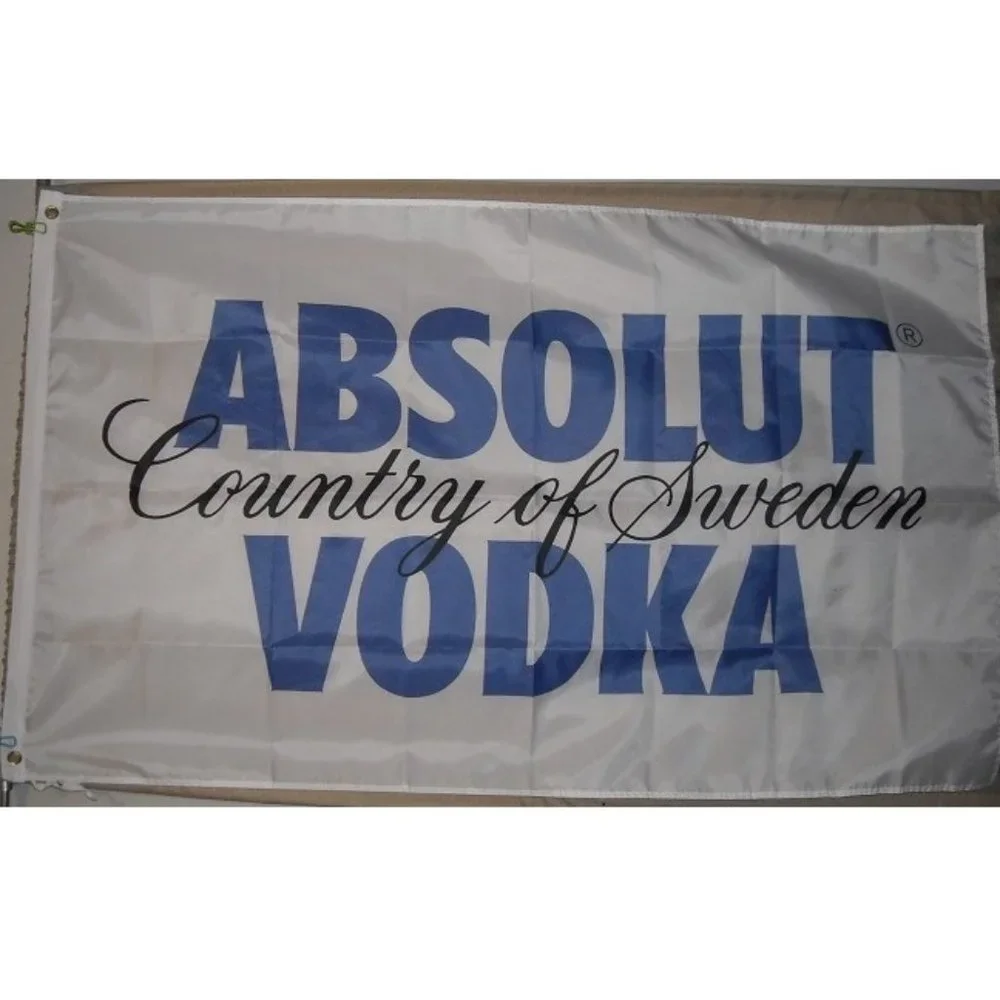 Absolut Vodka Country of Sweden 3'x5' White Flag Banner